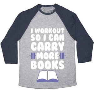 Entreno para poder llevar más libros Camiseta de béisbol unisex Tri-Blend - Product Image 5