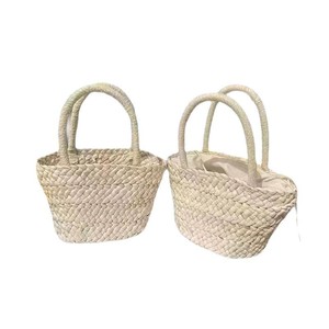 Borsa da Spiaggia per Bambini, Casual e Carina, in Paglia Intrecciata con Chiusura Aperta e Fodera in Poliestere BEAUTY DREAM - Product Image 5