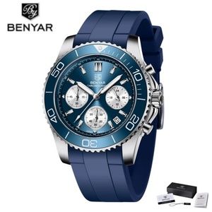 Montres pour hommes BENYAR, chronographe à quartz, mouvement japonais VD53, acier inoxydable, montre de sport pour hommes, étanche, Relogio - Product Image 4