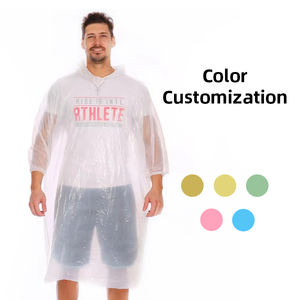 Adult Disposable Promotional Plastic Travel Rainwear One Time Outdoor High Quality Customized PE Waterproof <strong>Raincoat</strong> - Product Image 1