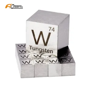 Tungsten Kubus 10 20 50Mm Blok Kepadatan Murni W 99.95% untuk Koleksi Elemen Kubus Tampilan Logam Berat Keras