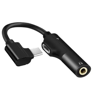 Stock per la vendita a caldo 90 gradi TYPE-C USB 3.5mm AUX Jack adattatore per cuffie/Splitter cavo per XIAOMI