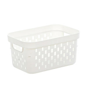 Paniers de rangement rectangulaires blanc cassé avec poignée pour cuisine, armoire, bureau, organisation de collations et de fruits - Product Image 3