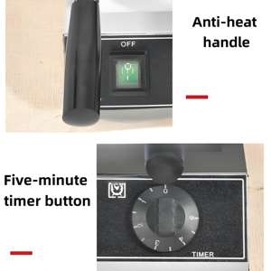 เครื่องทำวาฟเฟิลแบบไทยากิไฟฟ้า2ชิ้น, เครื่องทำวาฟเฟิลแบบเปิดปาก110V/220V เครื่องทำวาฟเฟิลนิ้วเครื่องทำวาฟเฟิลขนาดเล็กสำหรับมืออาชีพ - Product Image 3