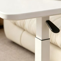 Bureau portable réglable en hauteur blanc pour ordinateur portable, table d'appoint en forme de C pour lit, canapé, chambre et salon