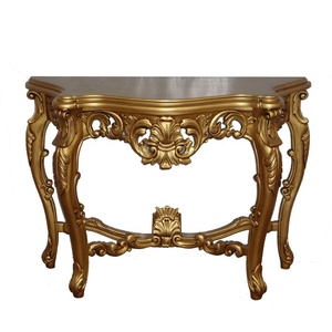 Mesa <span class=keywords><strong>Consola</strong></span> <span class=keywords><strong>Dorada</strong></span> para Pasillo, Mesa <span class=keywords><strong>Consola</strong></span> Antigua para Sala de Estar, Tallada para Diseño de Interiores de Muebles de Hotel de Estilo Provincial Francés - Product Image 1
