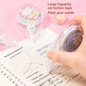 Deli VR129 Ruban correcteur rose transparent, lisse et résistant aux chutes, pour étudiants, élimination des erreurs, exclusif, le meilleur - Product Image 2