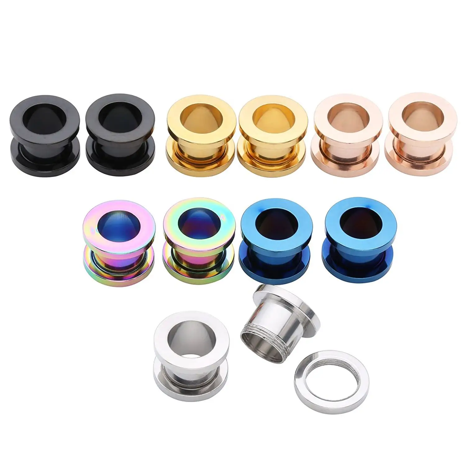 High quality wholesale price 316L surgical steel flesh tunnel ear gauges plugs body piercing Ear fashion jewelry