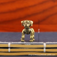 Décoration de bureau Dingtong : Chien robot en laiton, petit objet décoratif en cuivre représentant un chien du zodiaque