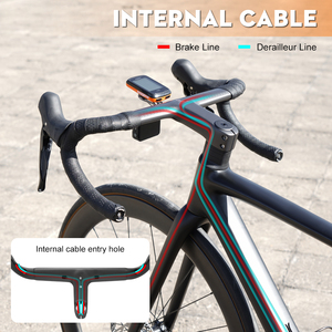 Guidon <span class=keywords><strong>de</strong></span> vélo <span class=keywords><strong>de</strong></span> route en fibre <span class=keywords><strong>de</strong></span> carbone TOSEEK OD2 avec câblage interne, support d'ordinateur en titane imprimé en 3D, OEM ODM - Product Image 5