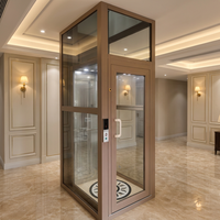 Pièces d'ascenseur de confiance : Porte de palier d'ascenseur de villa en verre trempé, silencieuse, à fermeture douce et sécurisée pour ascenseur résidentiel