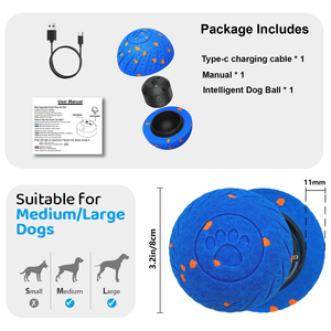 Jouet interactif intelligent pour chien, orange, en matériau E-TPU imperméable, corde, balle rebondissante automatique - Product Image 4