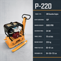 Compacteur de plaques vibrant à mouvement bidirectionnel lourd, à moteur essence ou diesel, pour le compactage du sol - Vente en gros
