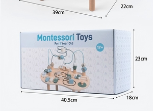 Tavolo Multifunzionale Montessori in Legno, Gioco Educativo per Bambini, Labirinto, Riconoscimento <span class=keywords><strong>Lettere</strong></span> e Immagini, 5-7 Anni, EN71 - Product Image 6