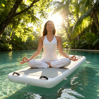 Tapis de méditation aquatique gonflable le plus vendu, plateforme flottante de yoga pour jardin, piscine et studio de yoga