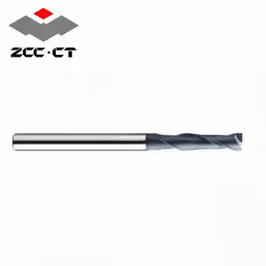 TiAlN-Molino de extremo aplanado de 2 flauta con recubrimiento, vástago recto superlargo para mecanizado de pared lateral de la primera marca China ZCC-CT.