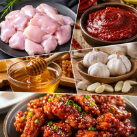 Morceaux de poulet frit coréen - Viande de poulet surgelée sucrée et épicée, collations de fête pour les acheteurs exportateurs, poulet frit et frites