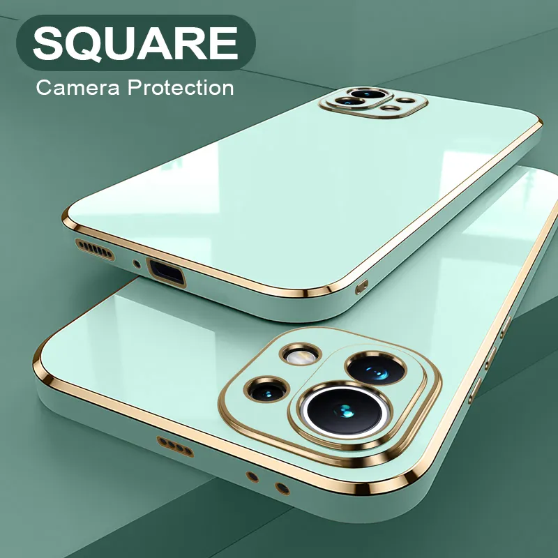 Plated Silicone Camera Protection Case For Xiaomi 11 Lite 5G NE mi 11 4G Ultra Slim Back Cover Cases