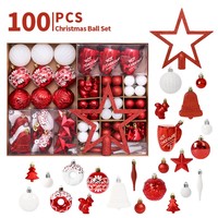 SHUANGYUAN Boules de Noël en plastique, ensemble de décorations suspendues, cadeau de Noël, boules de Noël de luxe, ornements pour arbre, boules de Noël