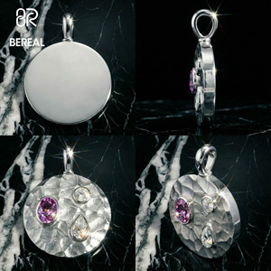 จี้เพชรโมอิสซาไนต์ทรงลูกแพร์สีขาว ได้รับการรับรองจาก GRA แบบสั่งทำพิเศษสำหรับผู้ชาย สไตล์ฮิปฮอปหรูหรา ประดับเพชรเต็มตัว พร้อมจี้ตัวอักษร  งานจิวเวลรี่ชั้นดี - Product Image 2