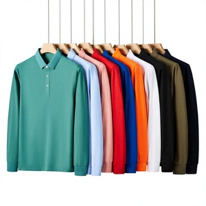 Camiseta Polo Premium de Manga Larga para Hombre, Tejido de Poliéster Transpirable, Absorbente de Humedad, Cómoda para Uso Diario, Camisetas Polo para Hombre - Product Image 1