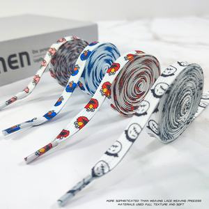 Lacets plats durables en polyester de 8 mm de large, lacets imprimés de dessins animés de la rue Sesame, lacets pour baskets, sports décontractés - Product Image 2