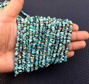 Bonne qualité 16 pouces de Long brin véritable naturel Arizona Turquoise pierres précieuses lisses non coupées puces perles fournitures de fabrication de bijoux - Product Image 5