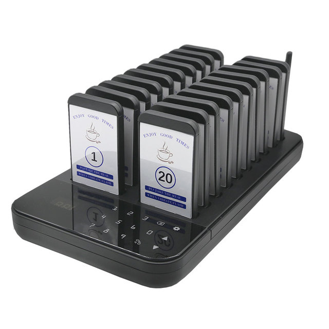 315MHz 433MHz 500m Range Wireless Fast Food Restaurant Pager Buzzer with 999 Pagers Capacity CE ROHS IP65 Certified