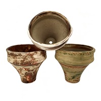 Pot Bunga Keramik Jingdezhen Tahan Panas, Anti Karat, Bernapas, Gaya Wabi-sabi, untuk Sukulen dan Tanaman Hijau di Meja, Bergaya Rustic
