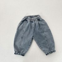 Celana Jeans Anak Musim Semi dan Gugur, Celana Denim Longgar untuk Bayi Laki-laki, Celana Kasual Modis untuk Anak-anak