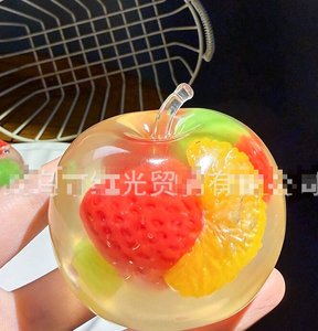 Pâte à modeler souple aux pommes variées à l'huile de coco, jouet anti-stress visuel en forme de fruit, en PU, logo personnalisé - Product Image 5