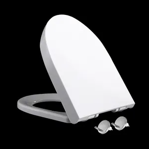 Cubierta de tapa de WC de tamaño corto en forma de D, cubierta de asiento de inodoro de plástico, asientos de inodoro de muestra gratis