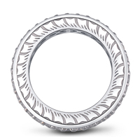 Fiançailles classique 2.0mm bijoux en zircone cubique Vintage femmes pleine bande éternité 925 bague en argent Sterling