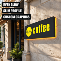 Boîte à lumière LED double face personnalisée, panneau publicitaire en acrylique à fixer au mur extérieur pour la devanture de magasin, boîte à lumière LED