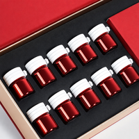   Boîte cadeau écologique rouge magnétique à couvercle rabattable pour compléments alimentaires féminins, avec logo personnalisé, boîte de santé haut de gamme pour capsules nutritionnelles et vitamines