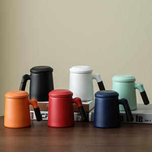 Черная керамическая чайная чашка, 400 мл, 13,5 унций - Product Image 1