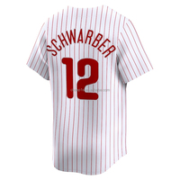 Camiseta de Béisbol Americana Bordada al por Mayor de los Philadelphia Phillies # 3 Bryce Harper 12 Kyle Schwarber 7 Trea Turner Ropa de Softbol