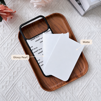 Coque de téléphone antichoc DIY en TPU+PC vierge pour transfert thermique, finition mate nacrée blanche, 3 styles de cadre texturés