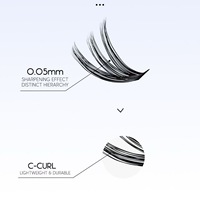 Extensions de cils en fibre synthétique faites à la main D Curl Faux cils style naturel 30D 40D 50D 60D 80D 100D Mix Full Strip pour bricolage