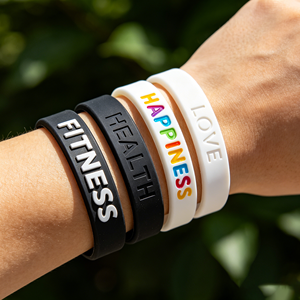 Pulseras de Silicona Ecológicas para Adultos y Niños, con Logotipo Personalizado, Texto, Pulsera de Goma para Maratón, Festival, Fiesta, Promoción, Suministro al por Mayor - Product Image 1