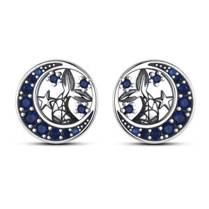 Pendientes de botón de circonita dorada con diseño de trébol de cuatro hojas y <span class=keywords><strong>mariposa</strong></span>, redondos y cuadrados, chapados en cobre y plata 925, estilo nuevo, los más vendidos. - Product Image 6