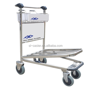 Carrito de aeropuerto de acero inoxidable de alta calidad Carrito de equipaje de pasajeros de tres ruedas - Product Image 2
