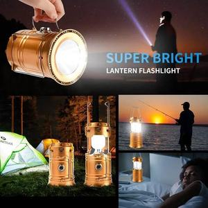 Solar Rechargeable Camping Lantern <b>LED</b> Outdoor Lamp Foldable Hiking <b>Light</b> Garden Emergency Torch - Product Image 5