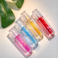 Gloss à lèvres hydratant longue durée personnalisé avec logo de marque privée, huile à lèvres repulpante aux couleurs fruitées, hydratation naturelle, vente en gros