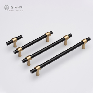 Qiansi HK0070 Bar Furniture Handle High Quality Black Gold Luxury Kitchen Cabinet Drawer Pulls for <strong>Bedroom</strong> Exterior Outdoor Use - Product Image 1