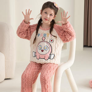 Pijama <span class=keywords><strong>de</strong></span> lana gruesa con forro polar <span class=keywords><strong>de</strong></span> invierno con patrón <span class=keywords><strong>de</strong></span> dibujos animados para mujer, ropa cálida <span class=keywords><strong>de</strong></span> manga larga <span class=keywords><strong>de</strong></span> poliéster 100% para el hogar - Product Image 4