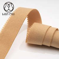 Vente en gros usine Bretelles de soutien-gorge en nylon de 20 mm, bande élastique lisse à double picot pour épaules, élastique pour sous-vêtements, picot Wenmei Xia177