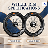 Kit de roues 17 pouces à 36 rayons pour Sur Ron Light Bee X S CST, pneus de route avant et arrière, pièces de modification pour Supermoto E-Bike