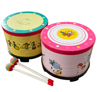 New Style Korean Cartoon Wooden & Plastic Hand Drum Portable Percussion Musical Instrument for Live Shows & Events