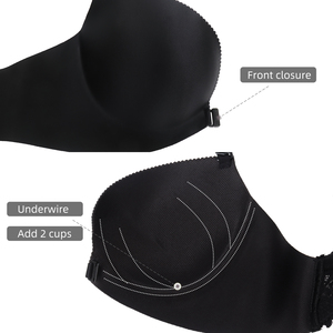 <span class=keywords><strong>Reggiseno</strong></span> push-up da donna con chiusura frontale, con ferretto, imbottitura spessa, effetto lifting <span class=keywords><strong>2</strong></span> <span class=keywords><strong>coppa</strong></span>, senza cuciture - Product Image 4